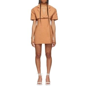 NEW WITH TAGS Jacquemus La Robe Gardian terracotta mini dress FR34 / US2